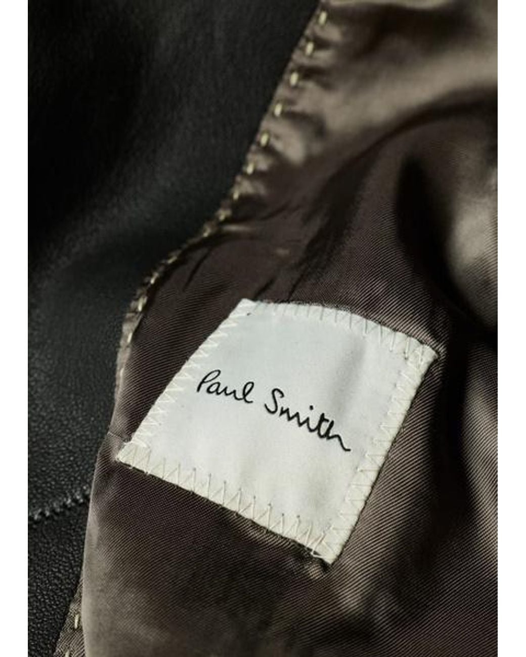 Paul Smith Black Leather Bomber Jacket