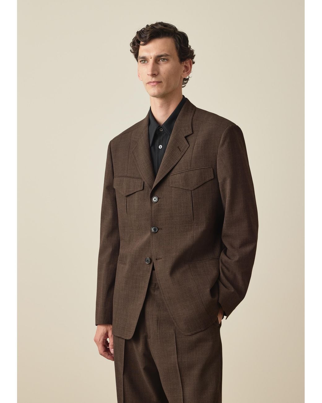 Paul Smith Brown Crepe Viscose-Wool Four-Pocket Blazer for men