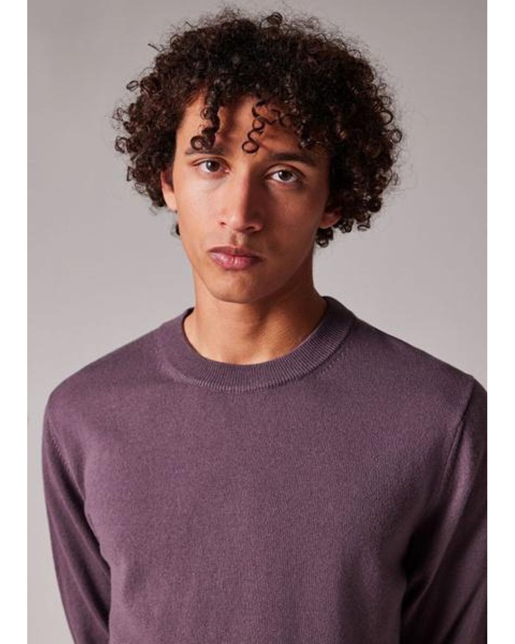 Paul Smith Purple Mauve Cashmere Crew Neck Sweater for men