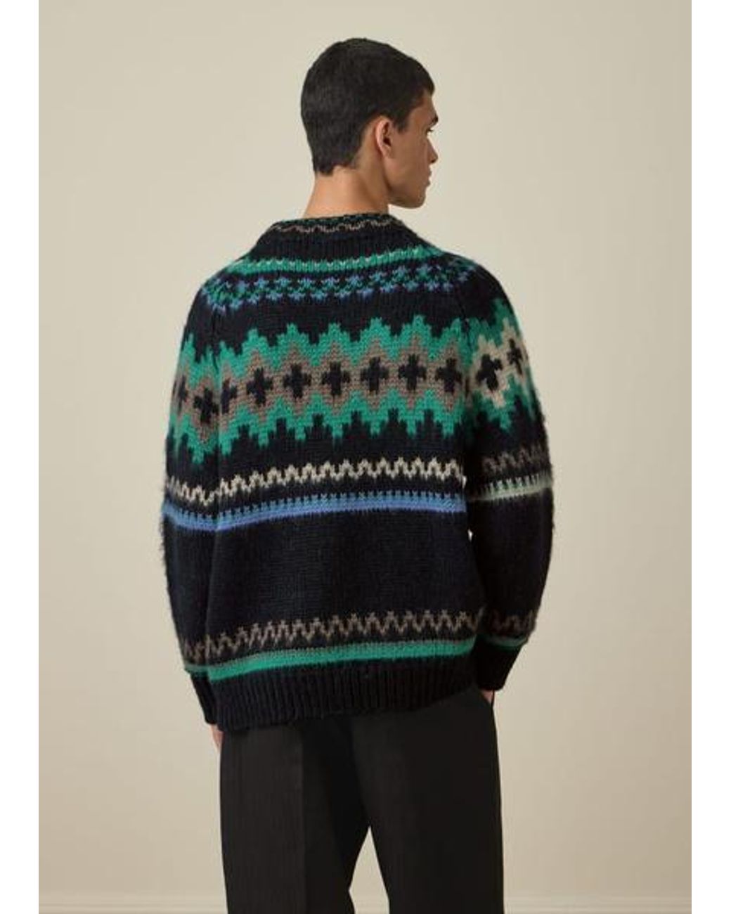 Paul Smith Green Fair Isle Wool-Alpaca Sweater