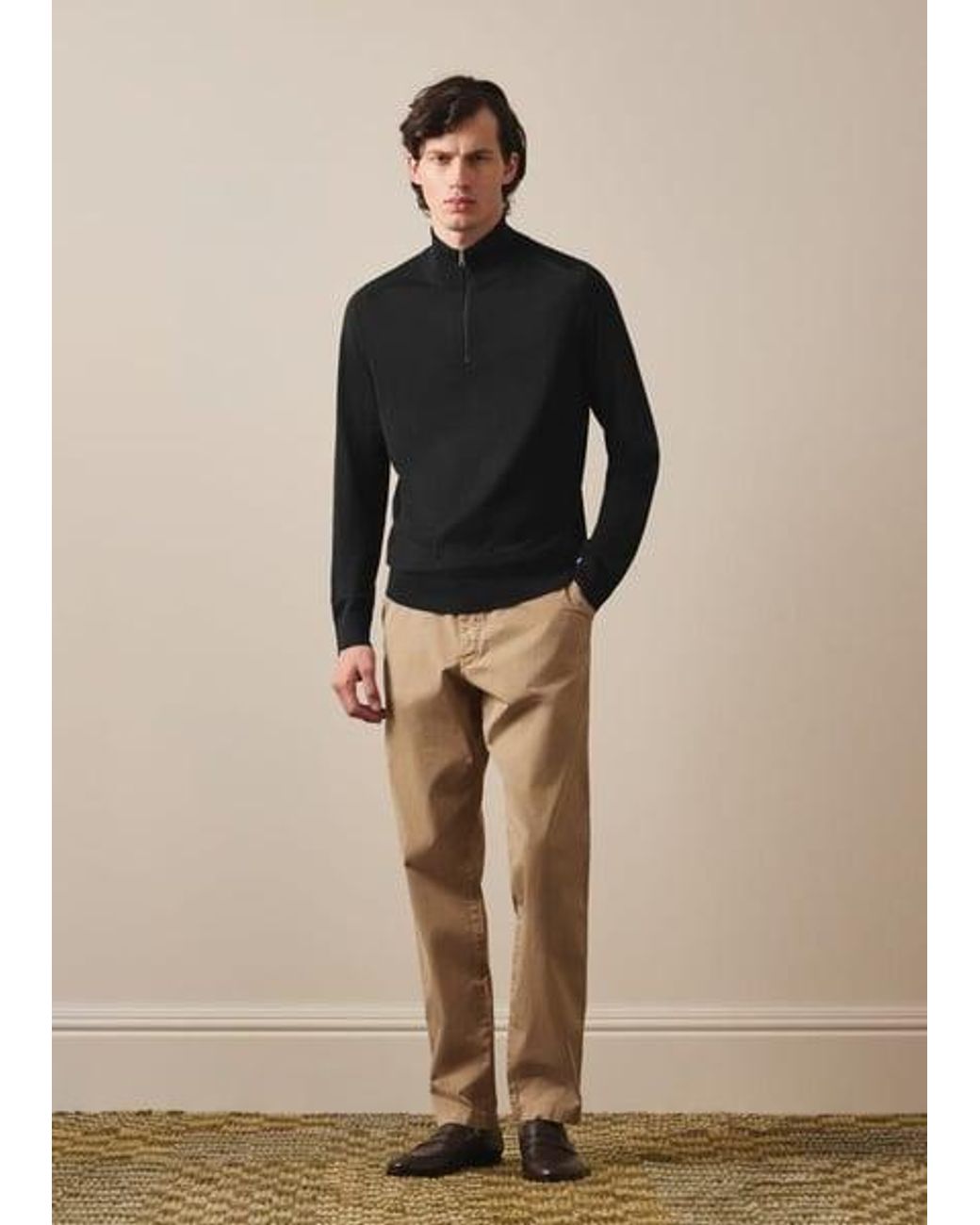 Paul Smith Black Wool Quarter Zip Sweater for men