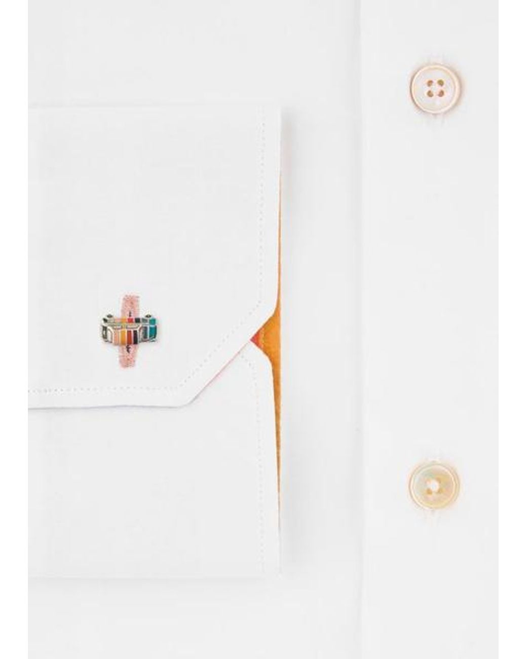 Paul Smith White 'Artist Stripe' Mini Cufflinks for men