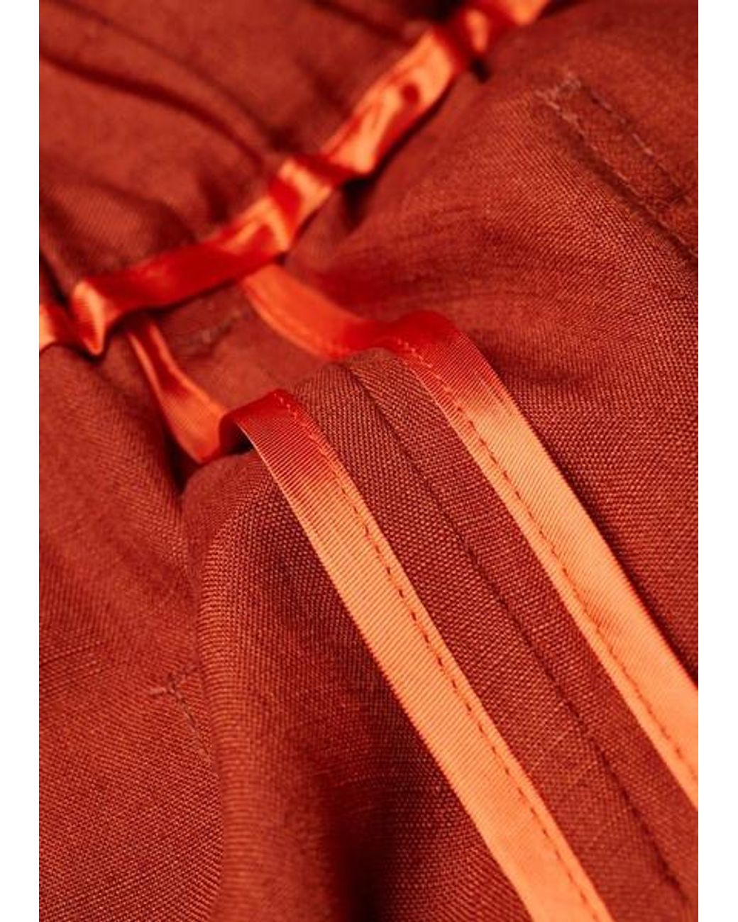 Paul Smith Red Rust Linen Shorts for men