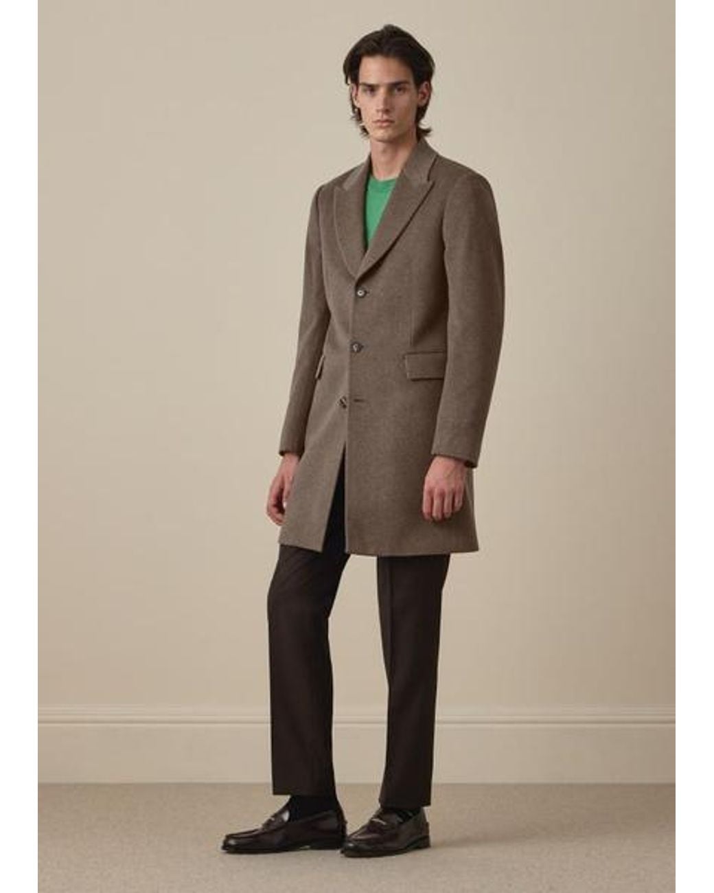 Paul Smith Brown Wool-Cashmere Blend Overcoat for men