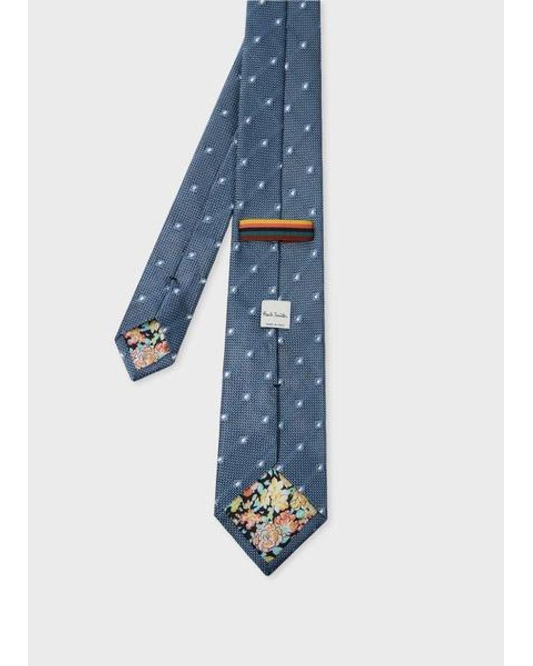 Paul Smith Blue Silk 'Dots' Tie for men