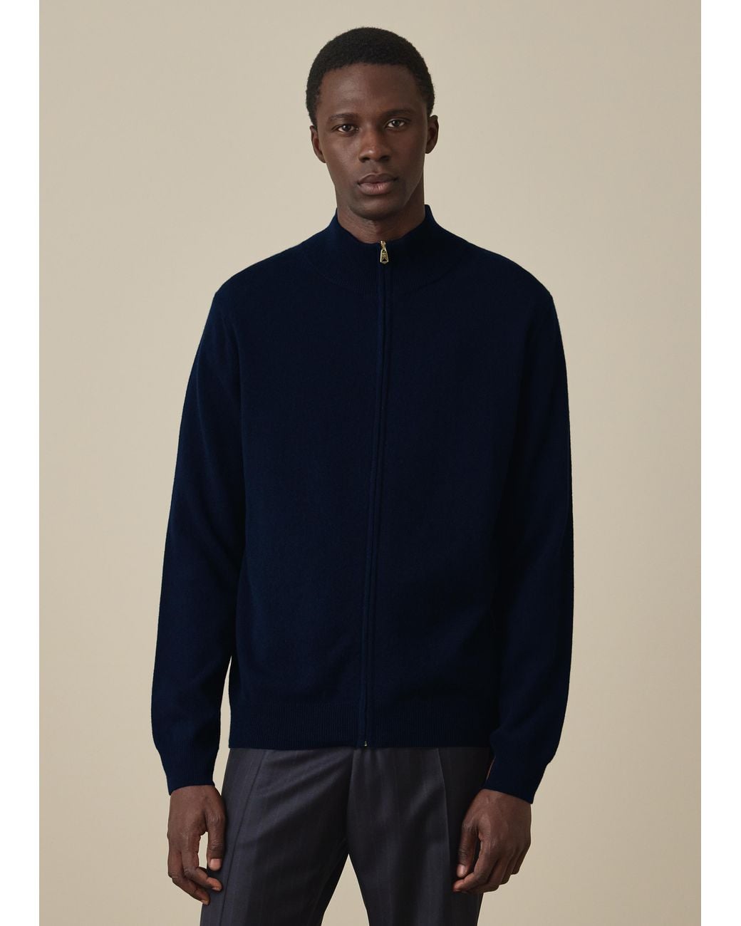 Paul Smith Blue Cashmere Zip Cardigan for men