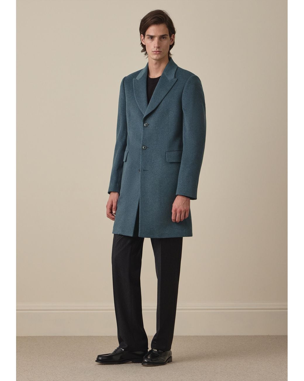 Paul Smith Blue Dark Wool-Cashmere Blend Overcoat for men