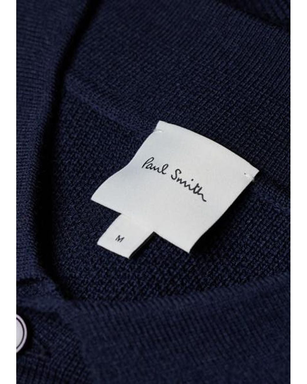 Paul Smith Blue Colour-Block Merino Wool Cardigan for men