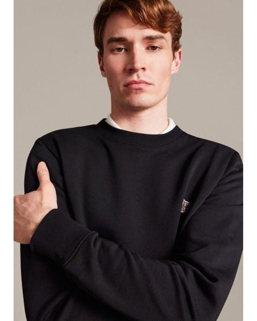 Paul Smith Blue Cotton Embroidered Zebra Logo Sweatshirt for men