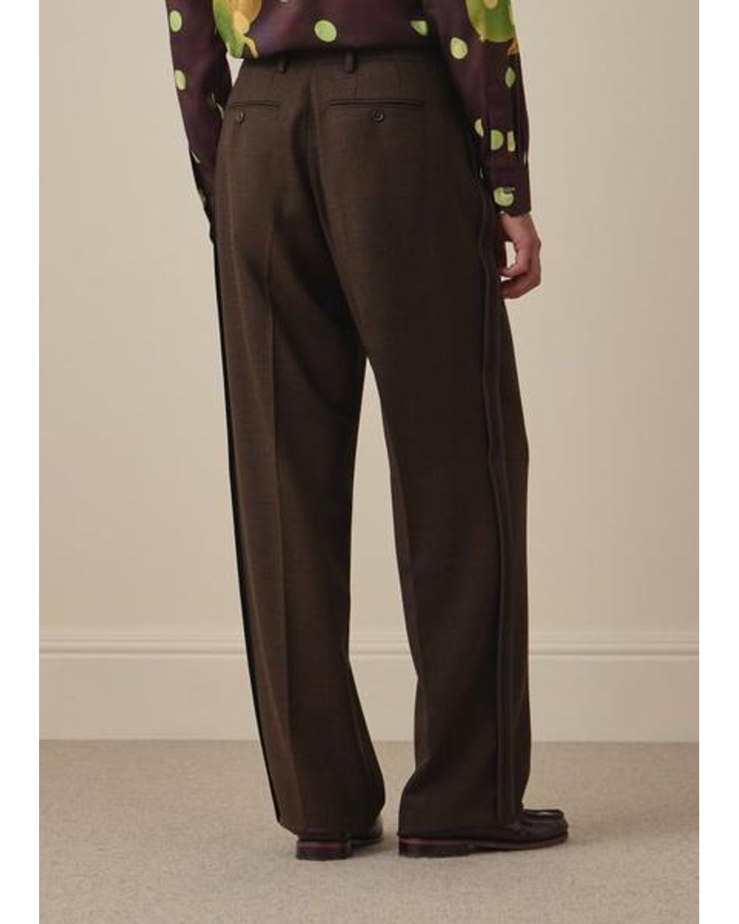 Paul Smith Brown Cordonetto Wool Inside-Out Trousers for men