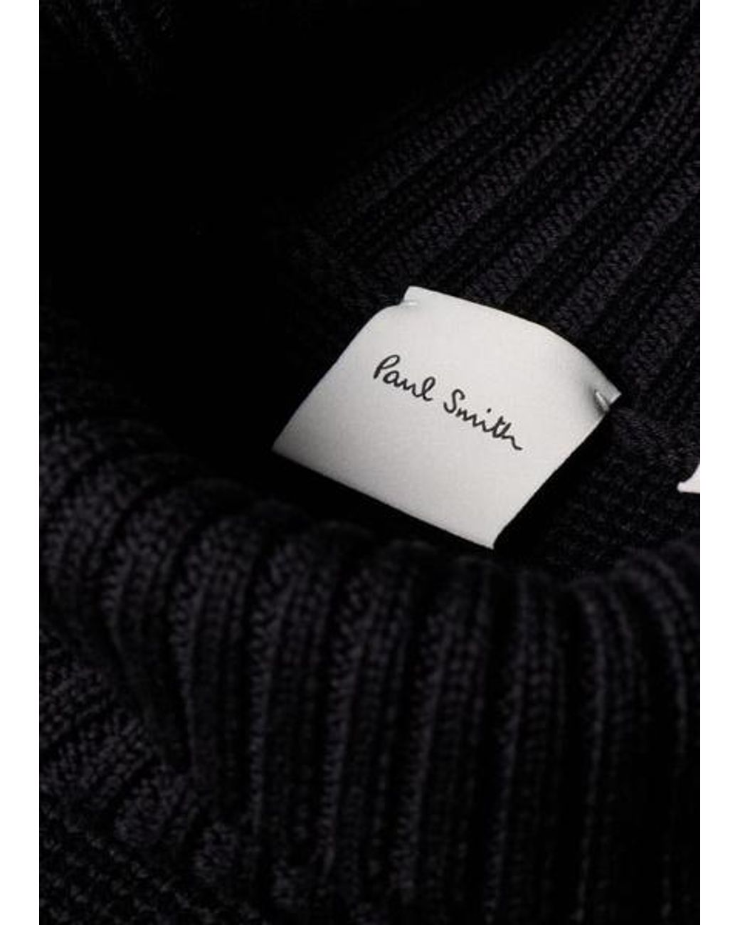 Paul Smith Black Roll Neck Knitted Sweater With Contrast Stitching