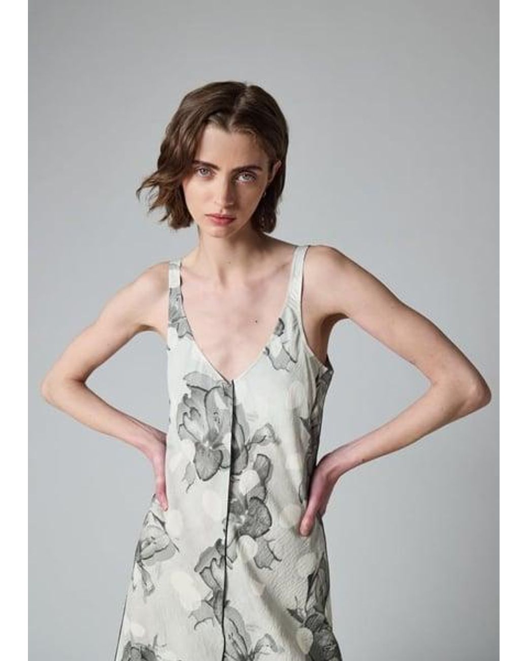 Paul Smith White 'Blurred Polka Dot Floral' Dress
