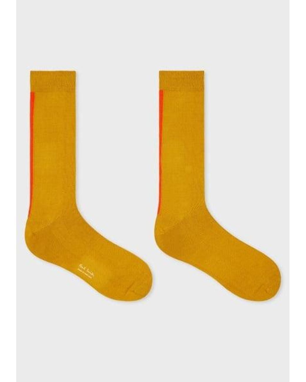 Paul Smith Orange Cotton-Blend Contrast Stripe Socks for men
