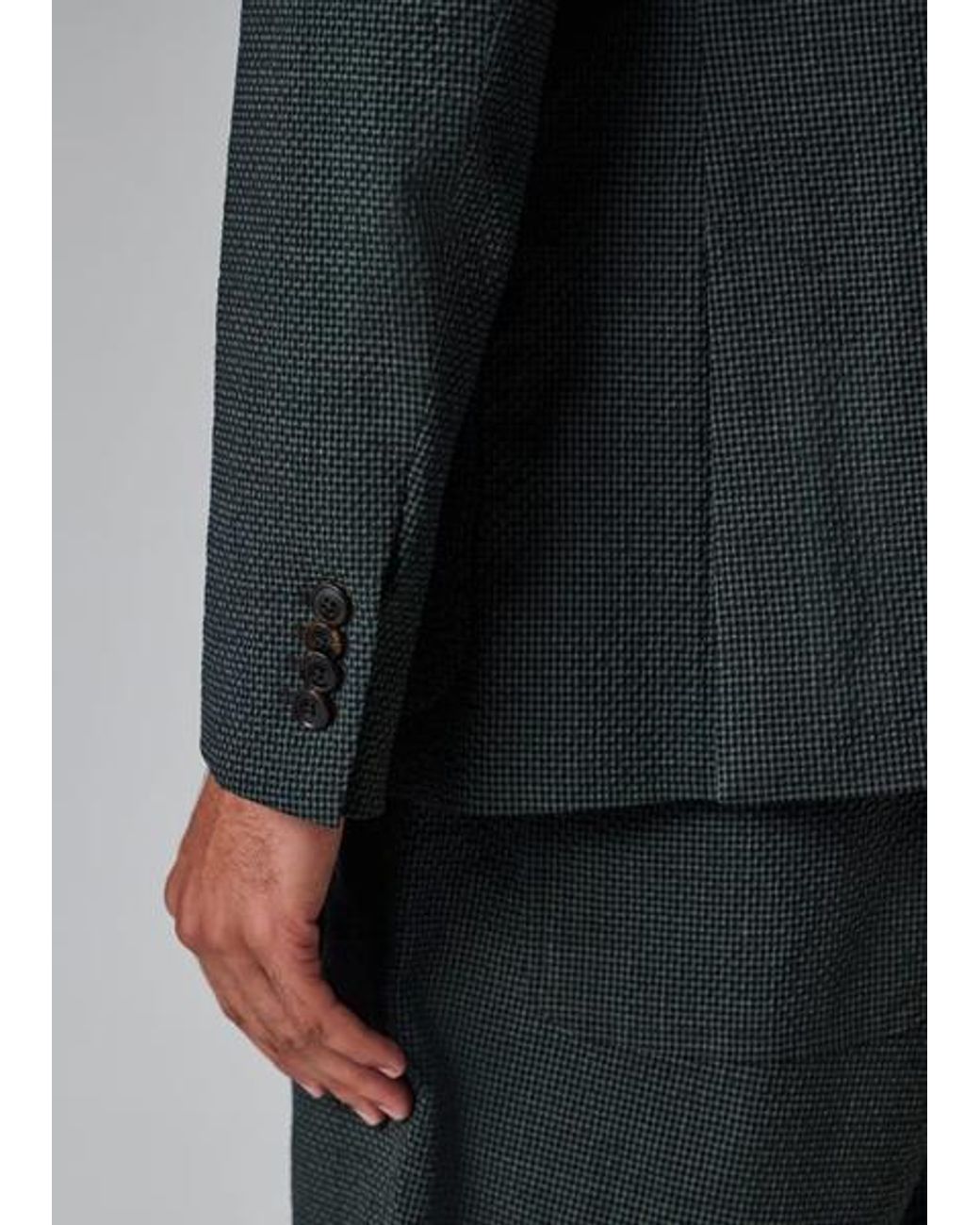 Paul Smith Gray Dark Seersucker Check Blazer for men