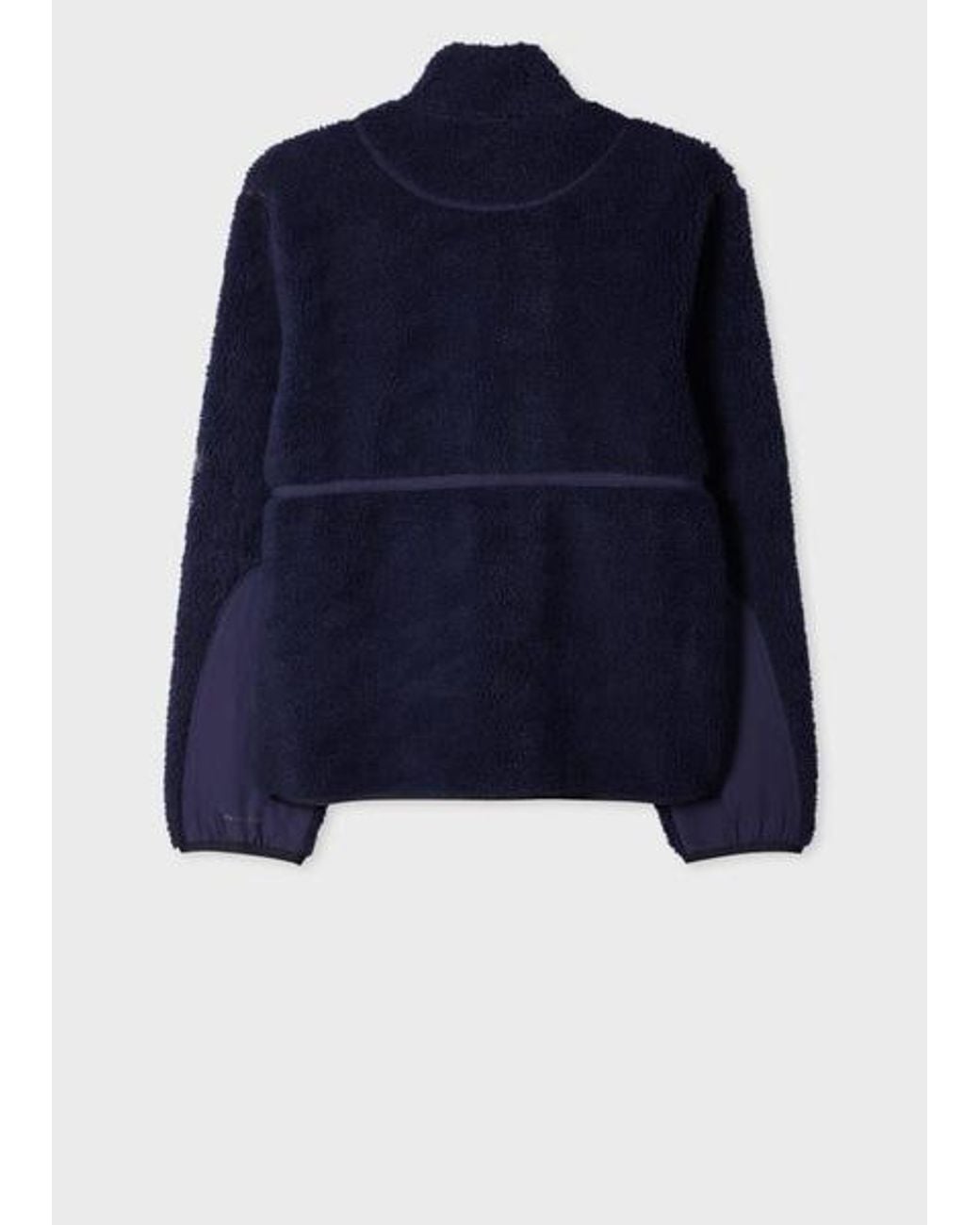 Paul Smith Blue Zip Sherpa Fleece Jacket for men