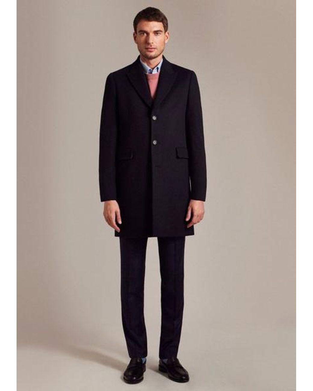 Paul Smith Navy Blue Wool-cashmere Epsom Coat for men