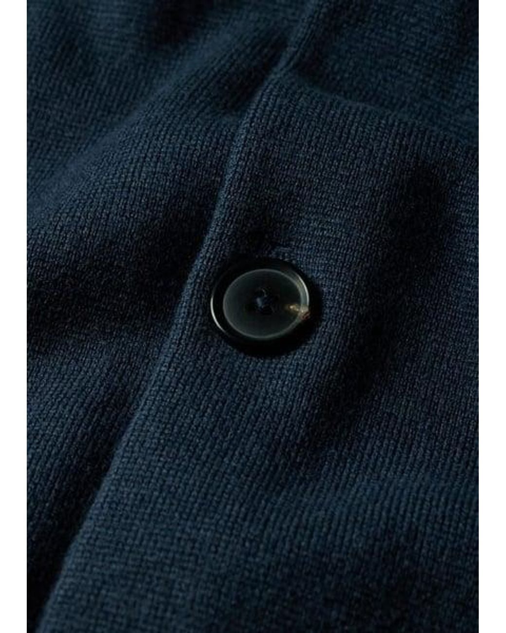 Paul Smith Blue Merino-Cotton Patch-Pocket Cardigan for men