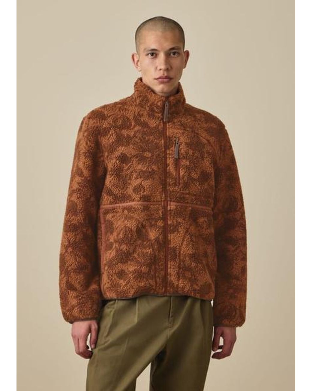 Paul Smith Brown Floral Fleece Jacket for men