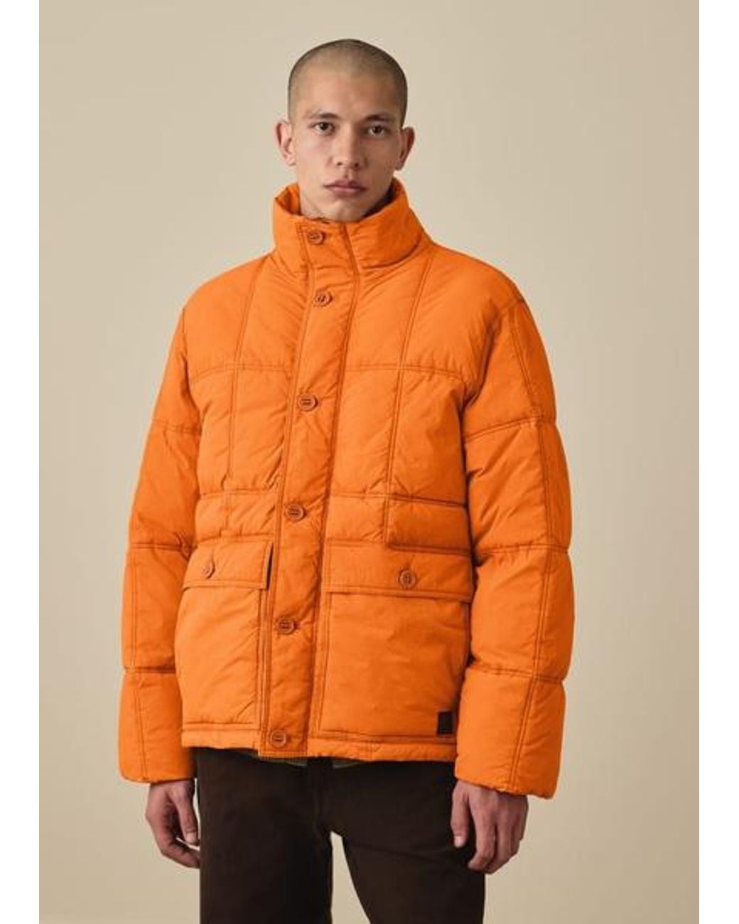 Paul Smith Orange Enzyme-Washed Padded Jacket for men