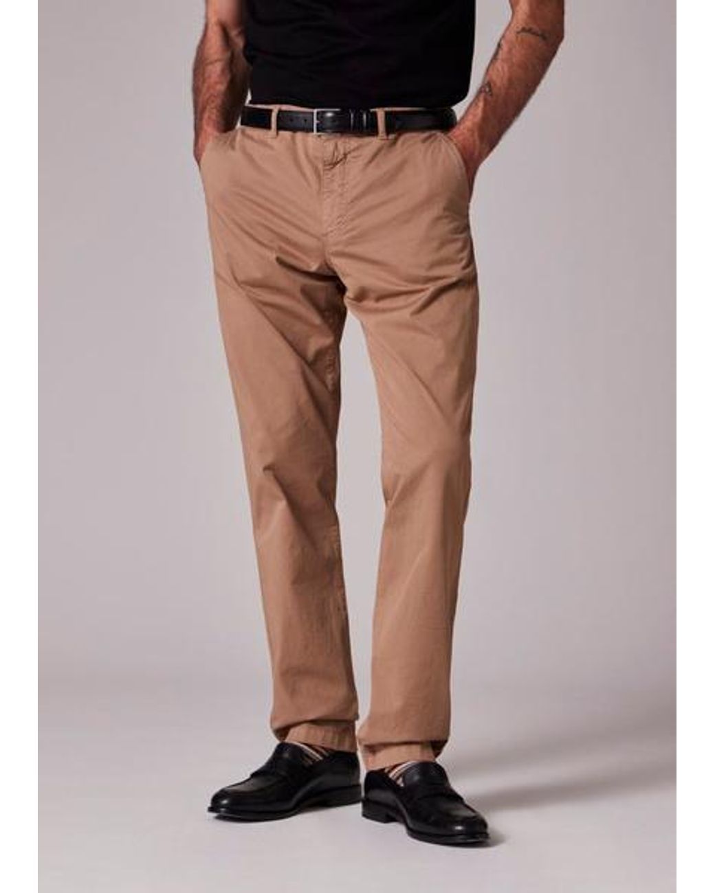 Paul Smith Brown Tapered-Fit Stretch-Cotton Chinos for men