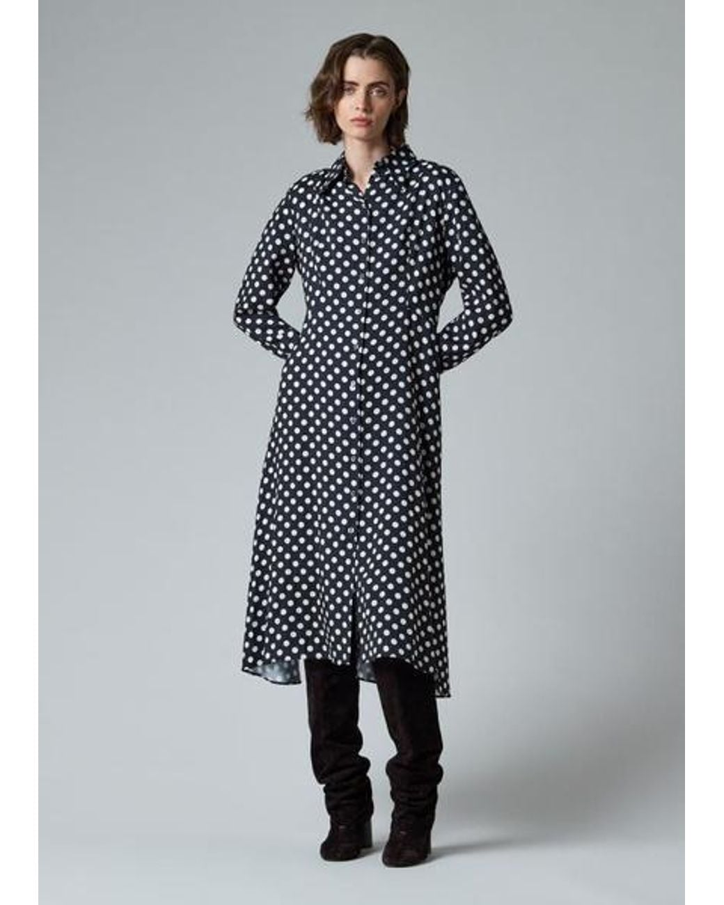 Paul Smith Gray Polka Dot Shirt Dress