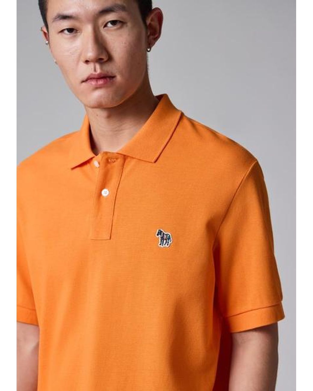 Paul Smith Orange Organic Cotton Zebra Polo Shirt for men