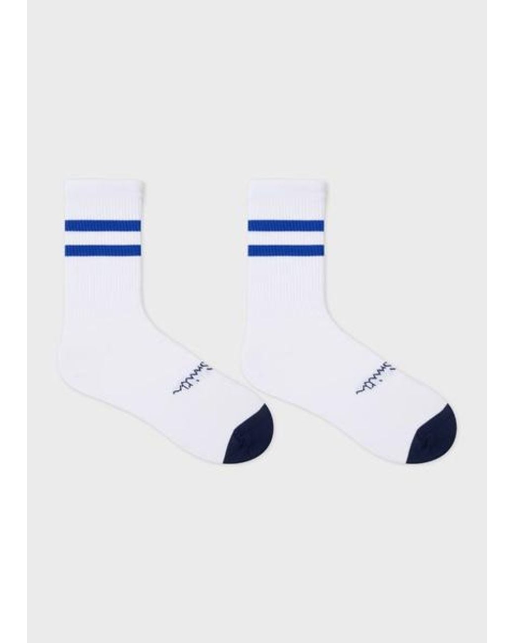 Paul Smith Blue Cycling Socks With Stripe Tipping for men