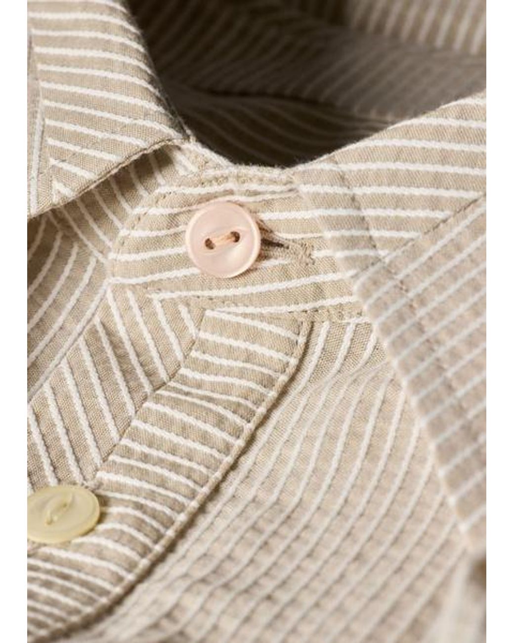 Paul Smith Blue Regular-Fit Taupe Textured-Stripe Shirt for men