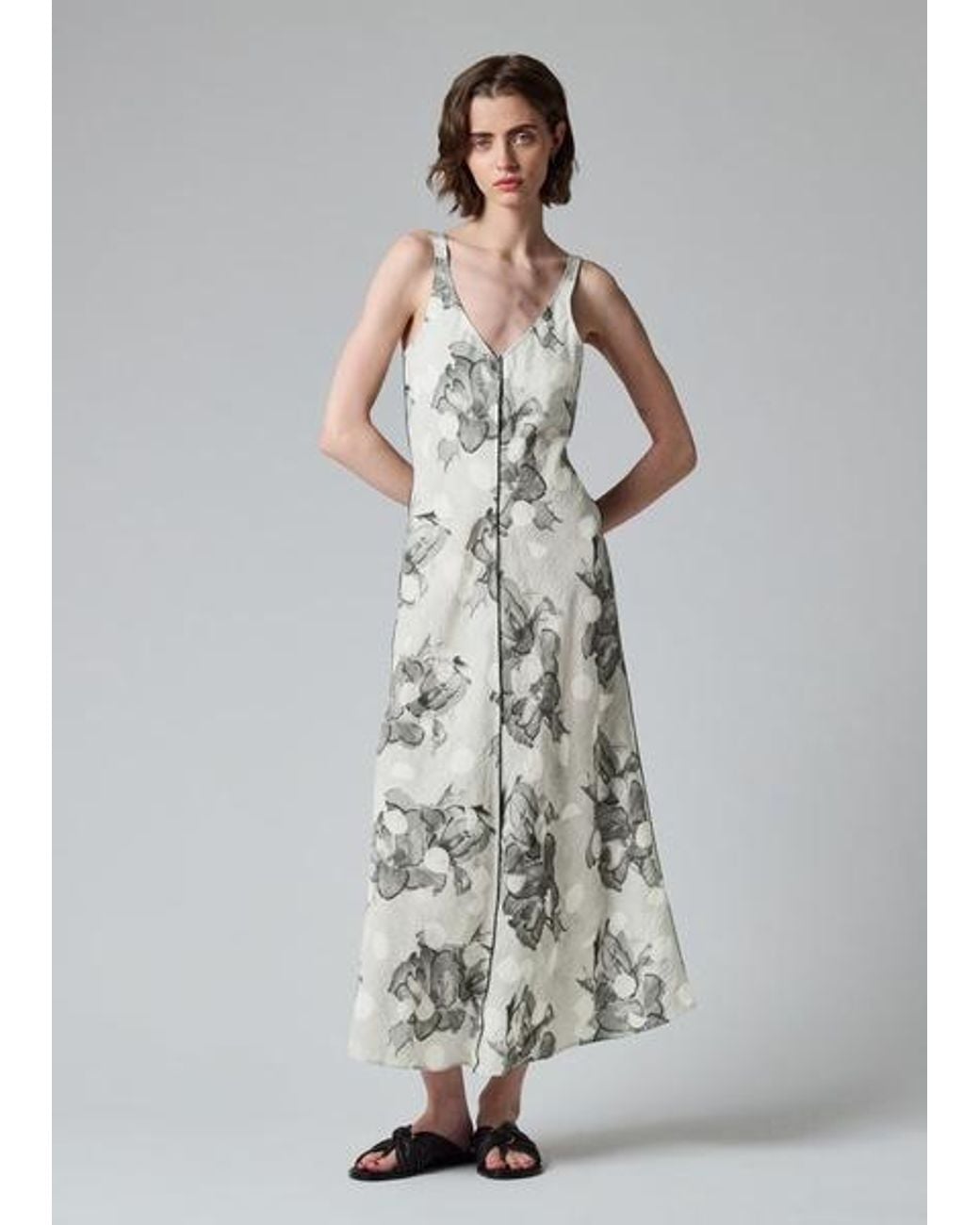Paul Smith White 'Blurred Polka Dot Floral' Dress