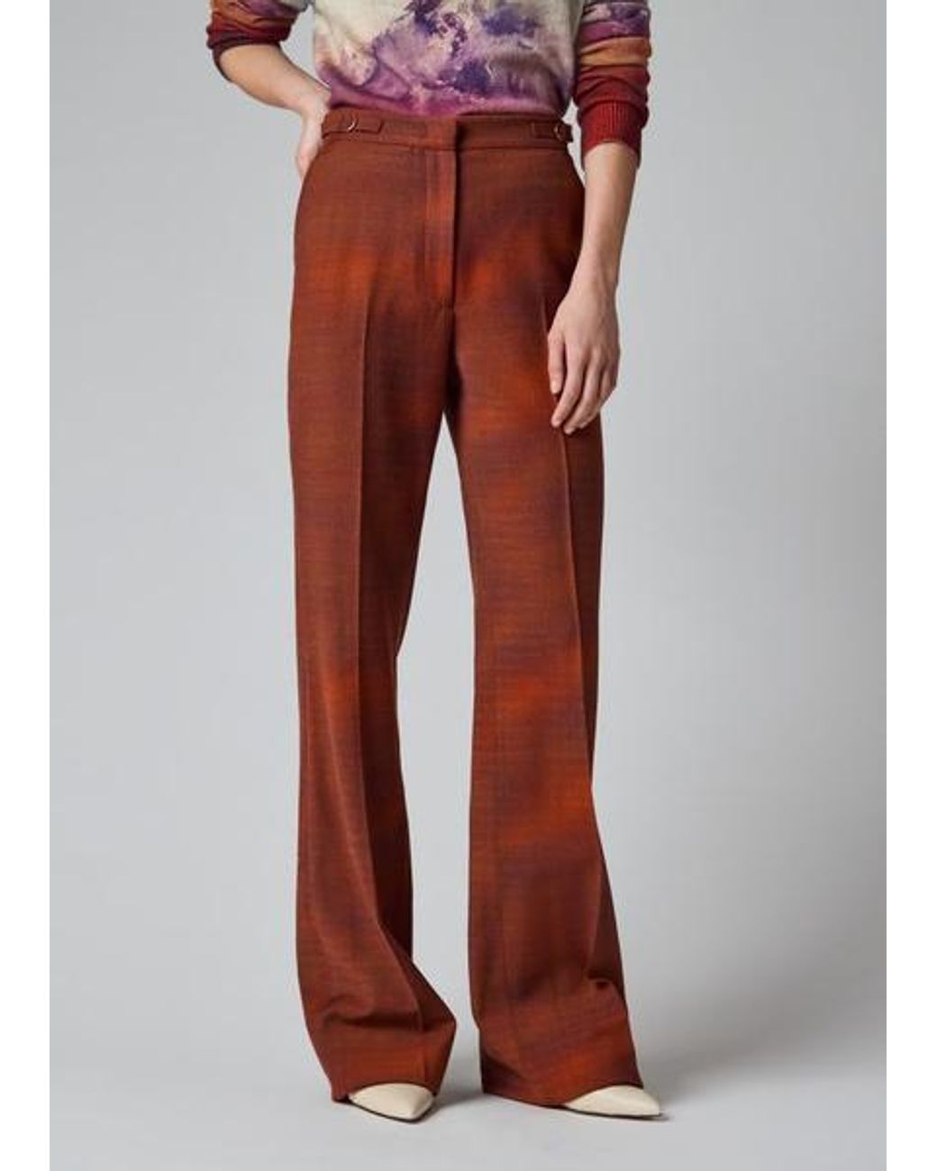 Paul Smith + Gabriela Hearst Red Vesta Mountain Print Bootcut Trousers