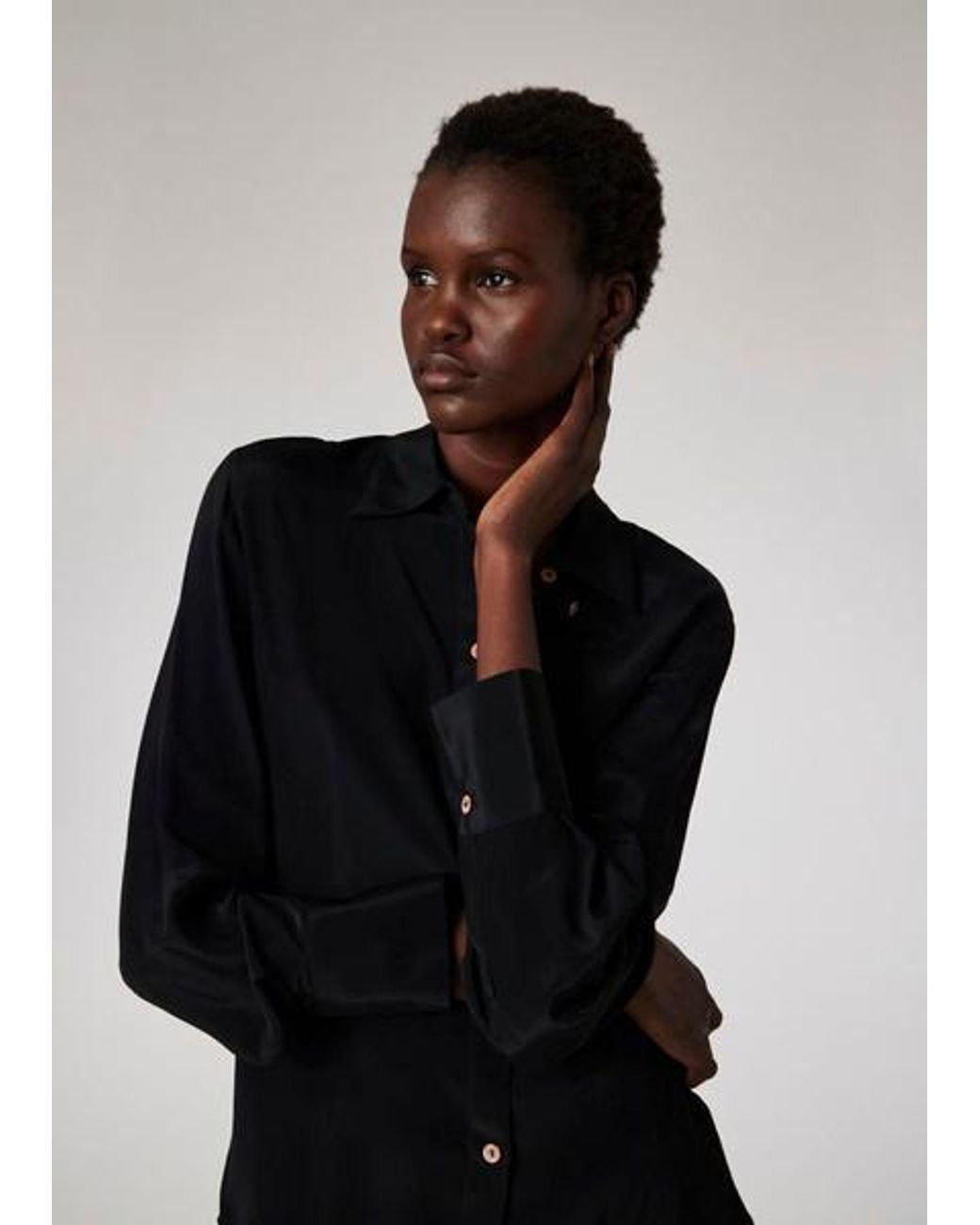 Paul Smith Black Silk-Blend Blouse