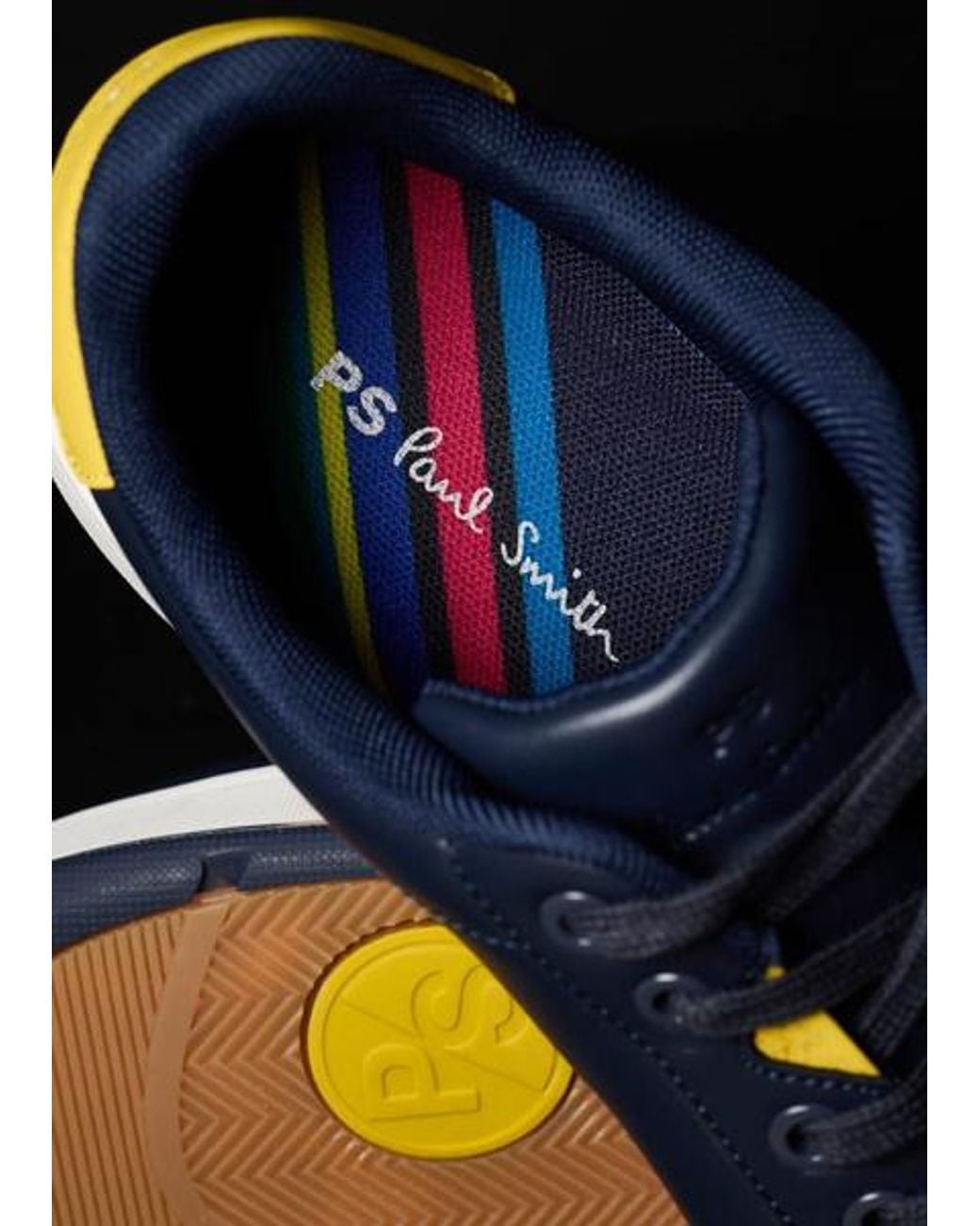 Paul Smith Blue Leather 'Albany' Trainers for men