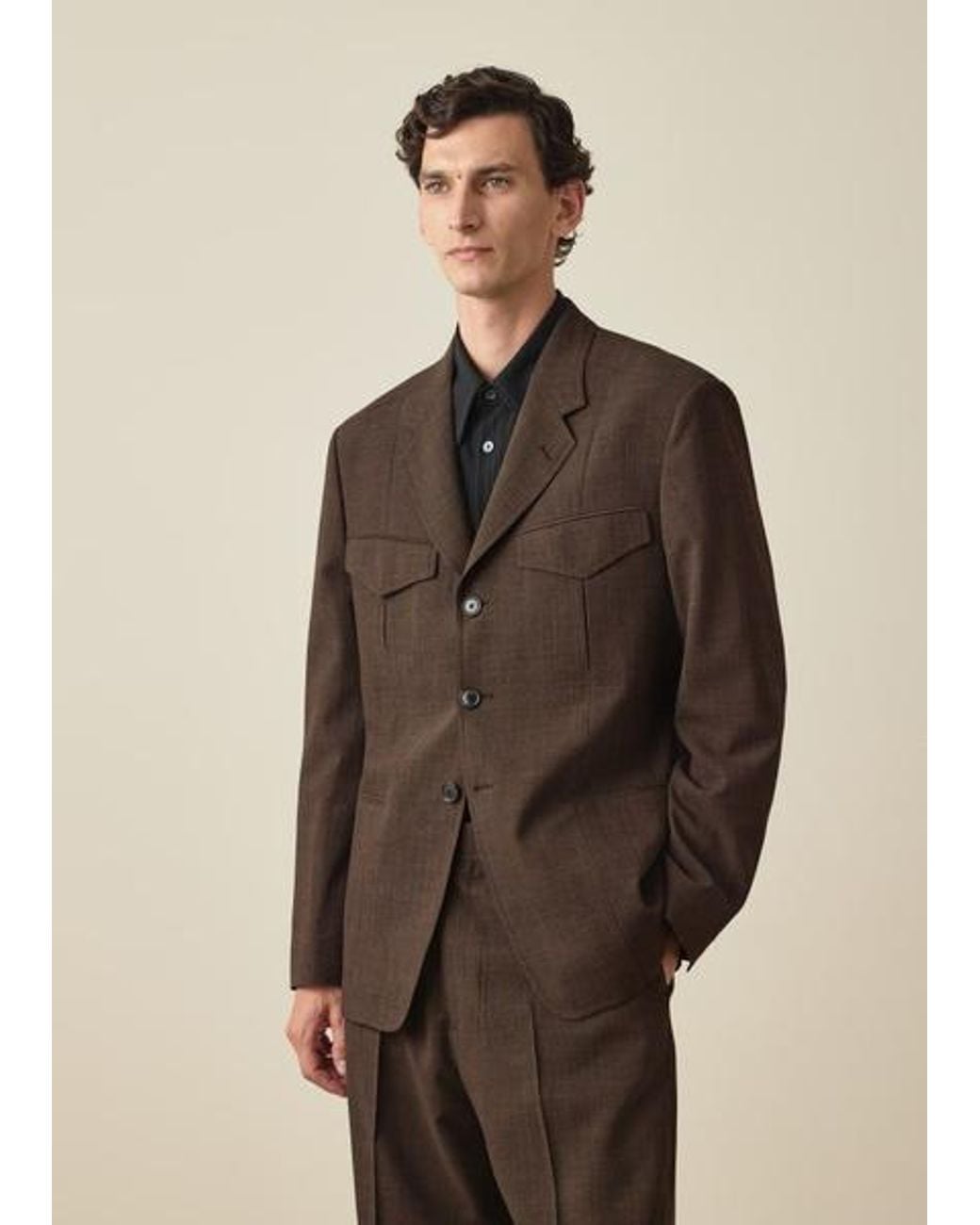 Paul Smith Brown Crepe Viscose-Wool Four-Pocket Blazer for men