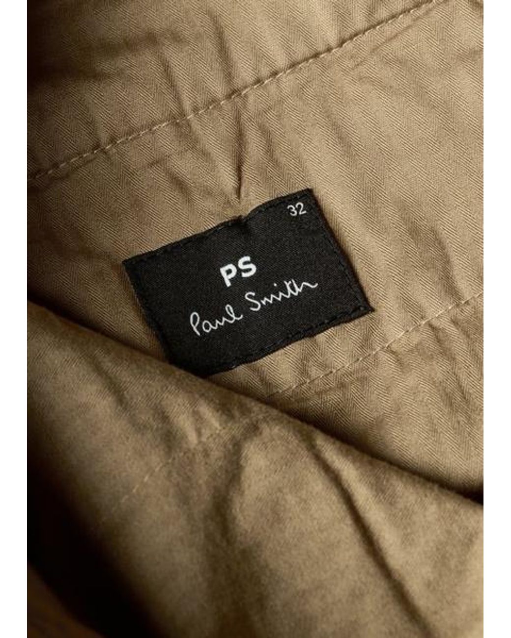 Paul Smith Natural Taupe Cotton-Linen Double-Pleat Shorts for men