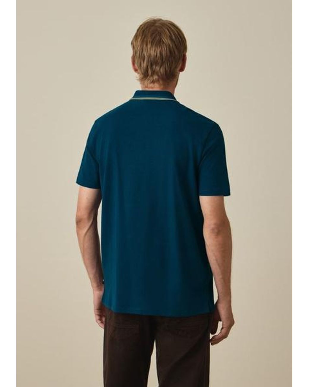 Paul Smith Blue Contrast Tipping Zip Polo Shirt for men