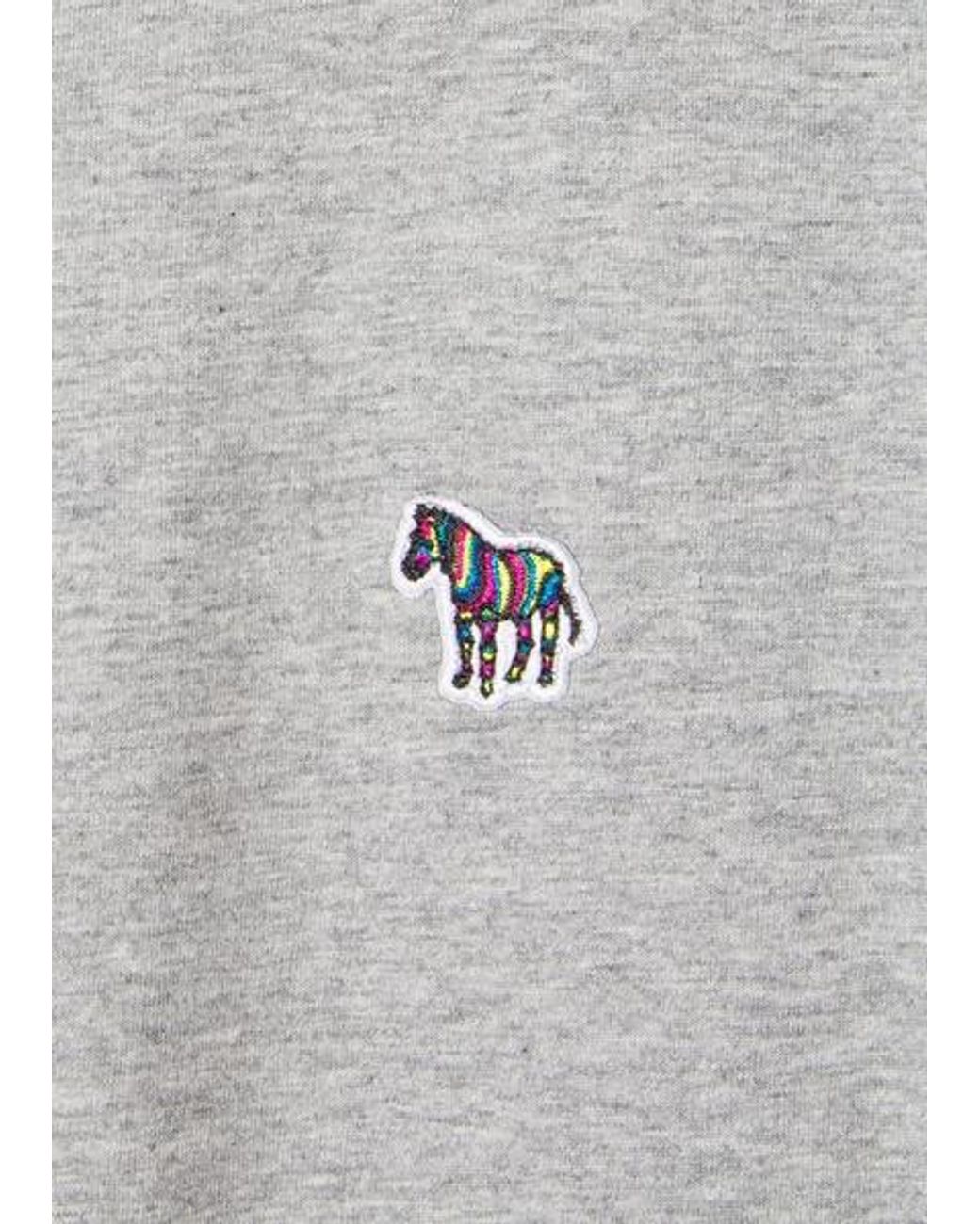 Paul Smith Gray Mens Reg Fit Ss Tshirt Zebra for men