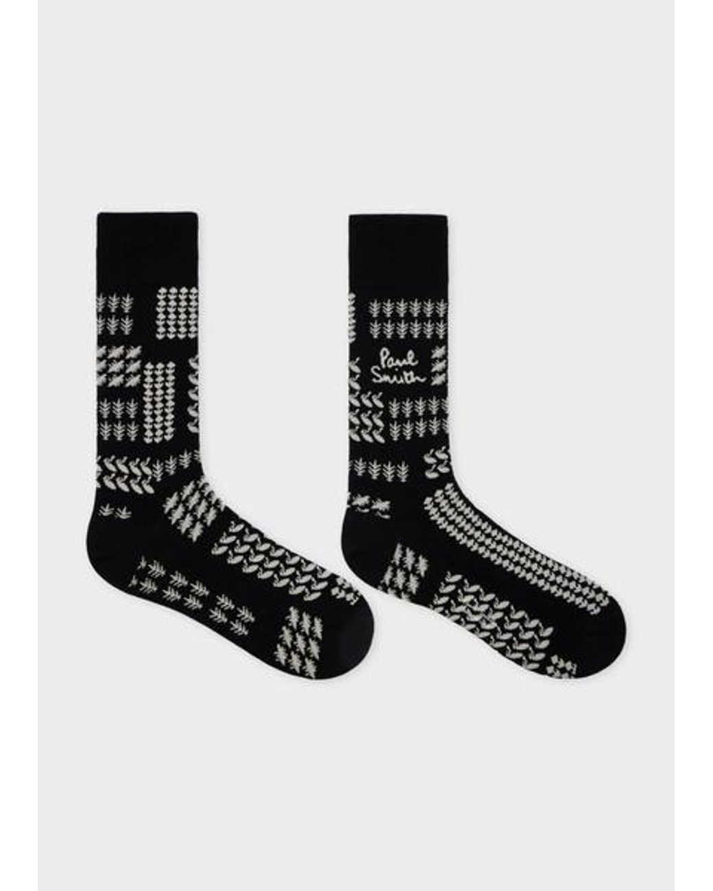 Paul Smith Black Contrast 'Bandana' Socks for men