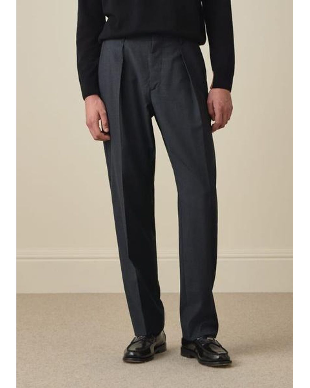 Paul Smith Blue Shadow Check Wool Trousers for men