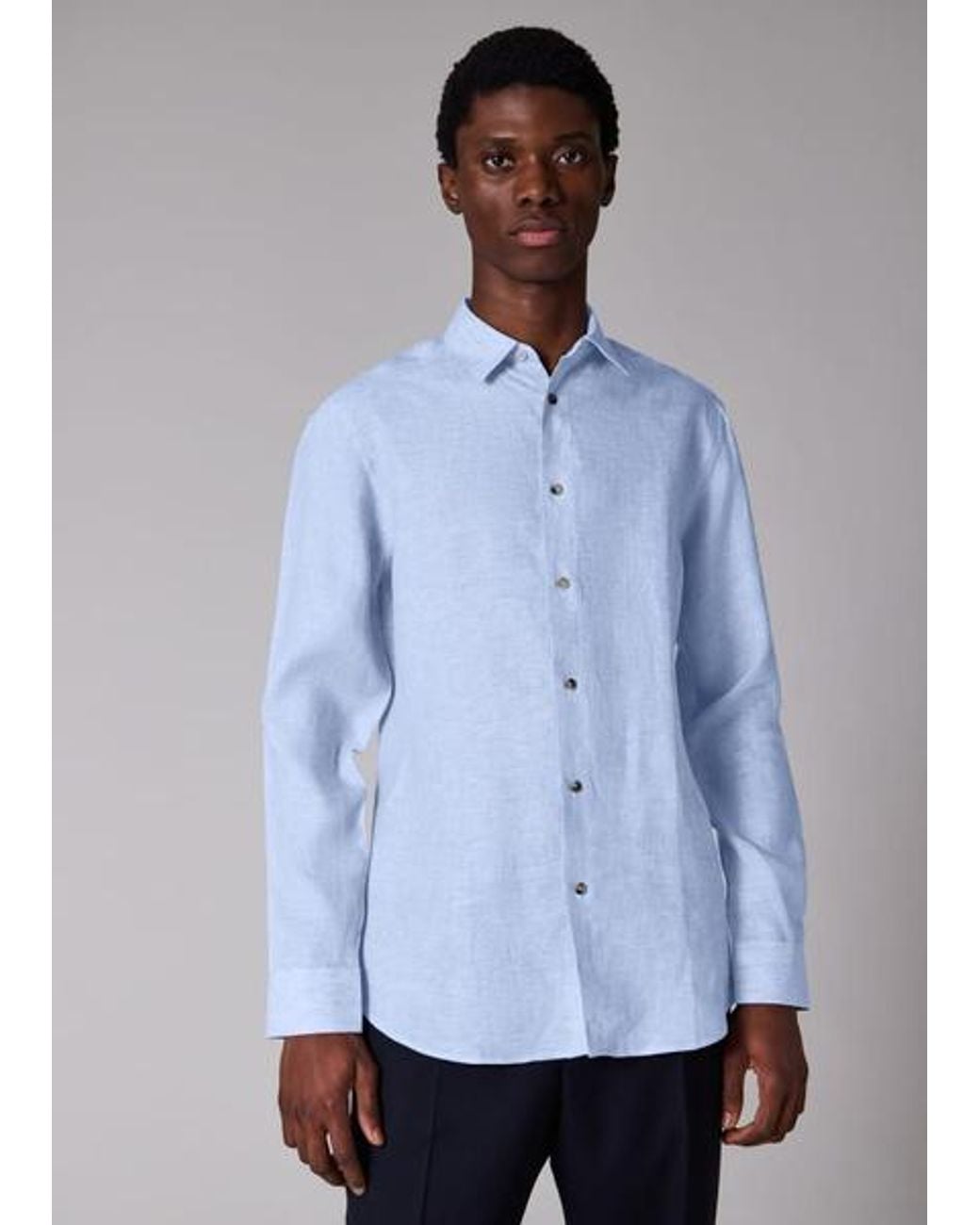 Paul Smith Blue Light Linen Shirt for men