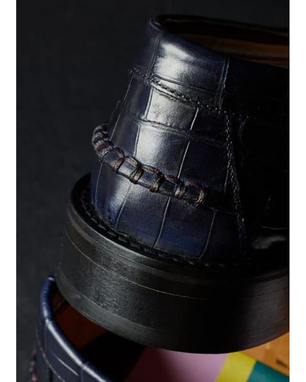 Paul Smith Blue Croc-Emboss 'Rialto' Loafers for men