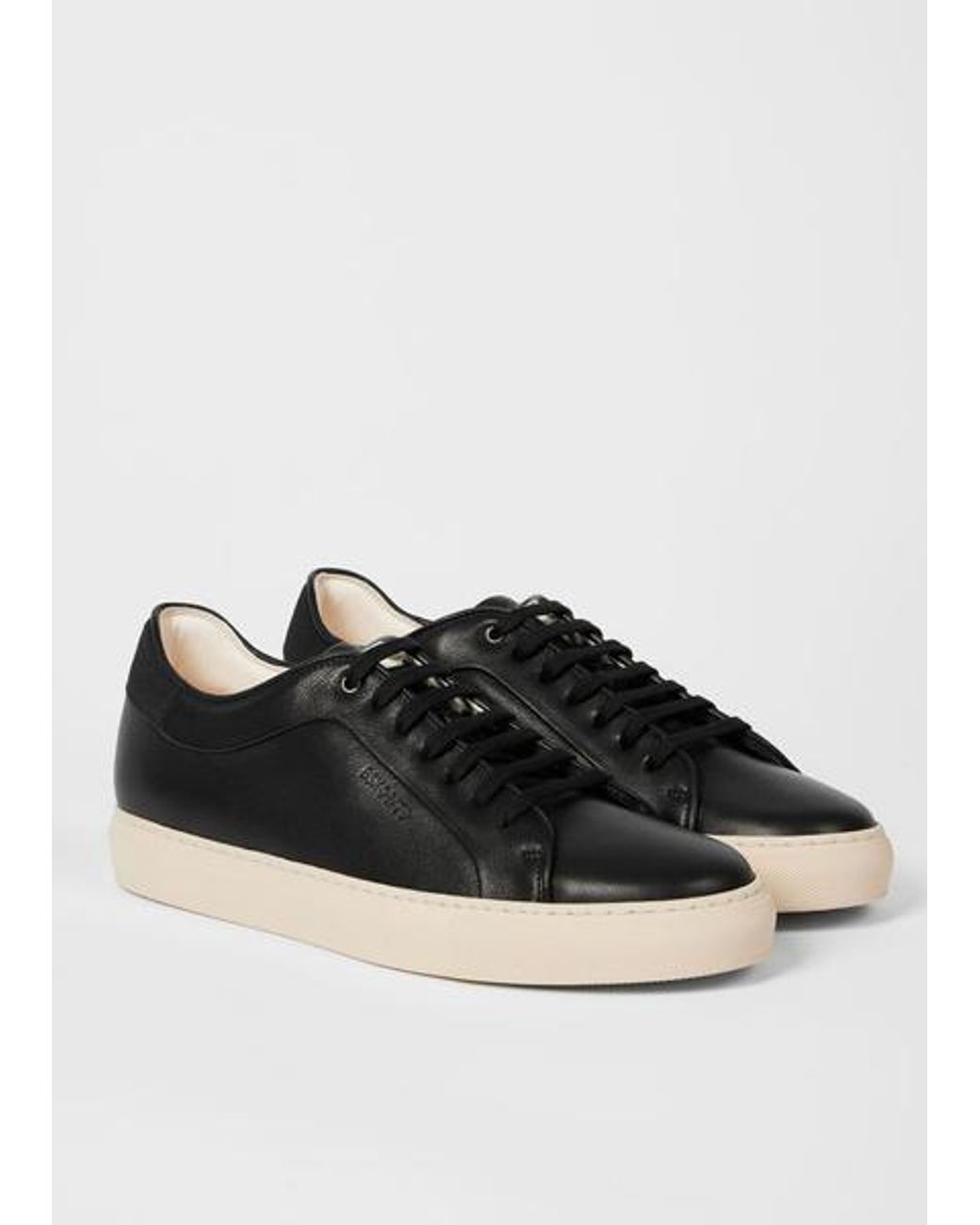 Paul Smith Black Leather 'Basso' Trainers With Cream Soles for men