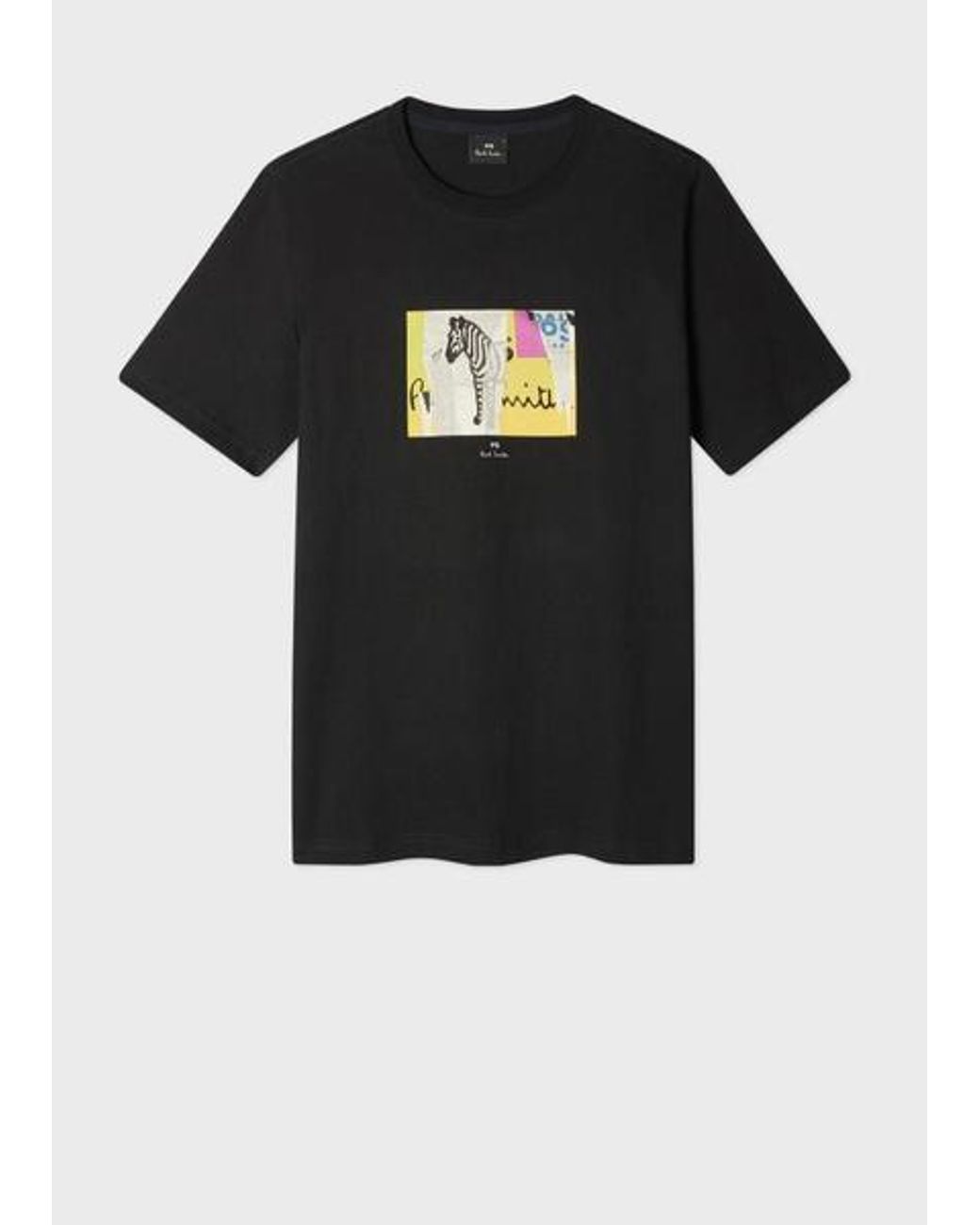 Paul Smith Black Organic-Cotton 'Patch Zebra' T-Shirt for men