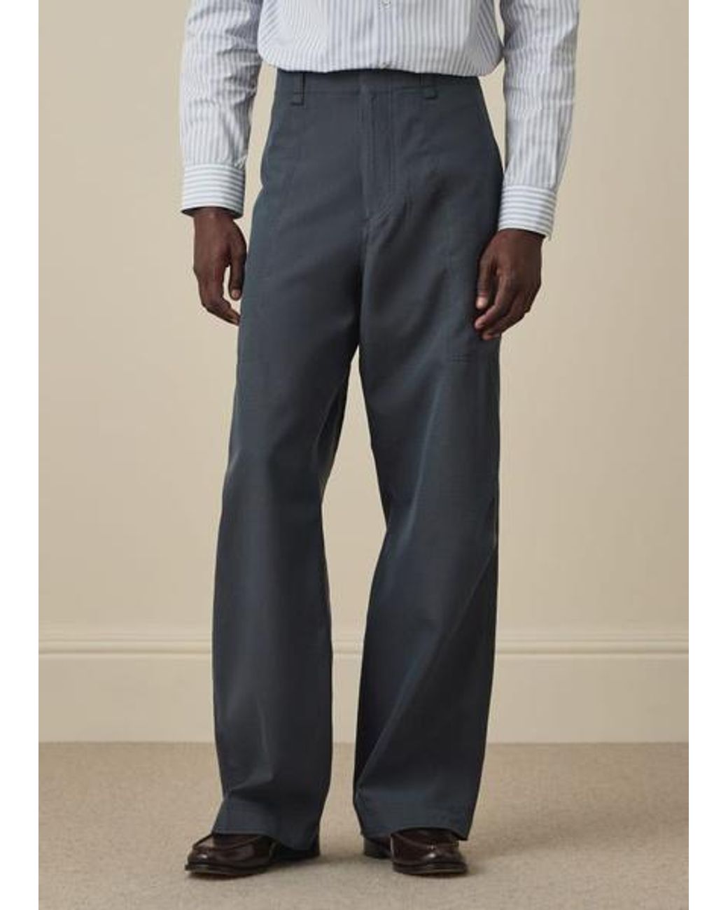 Paul Smith Blue Wool-Ripstop Trousers for men