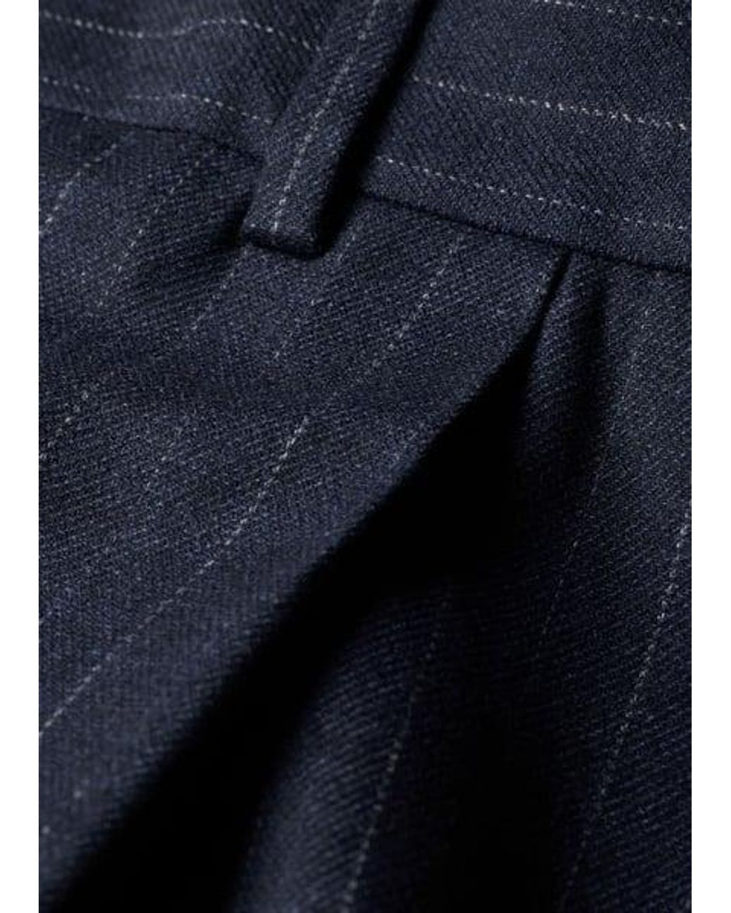 Paul Smith Blue Chalk Stripe Wool-Blend Wide-Leg Trousers