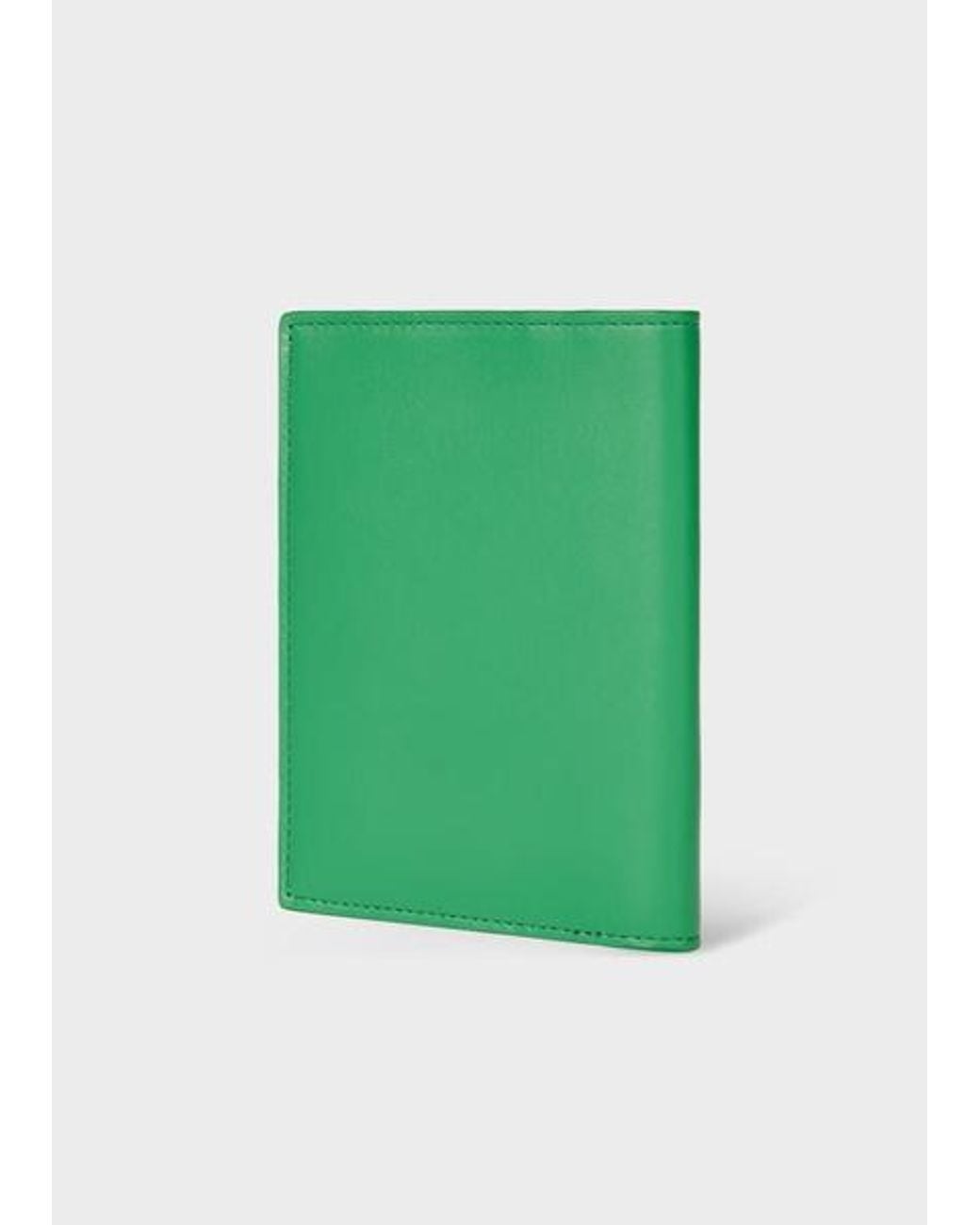 Paul Smith Green 'Signature Stripe' Interior Leather Passport Cover