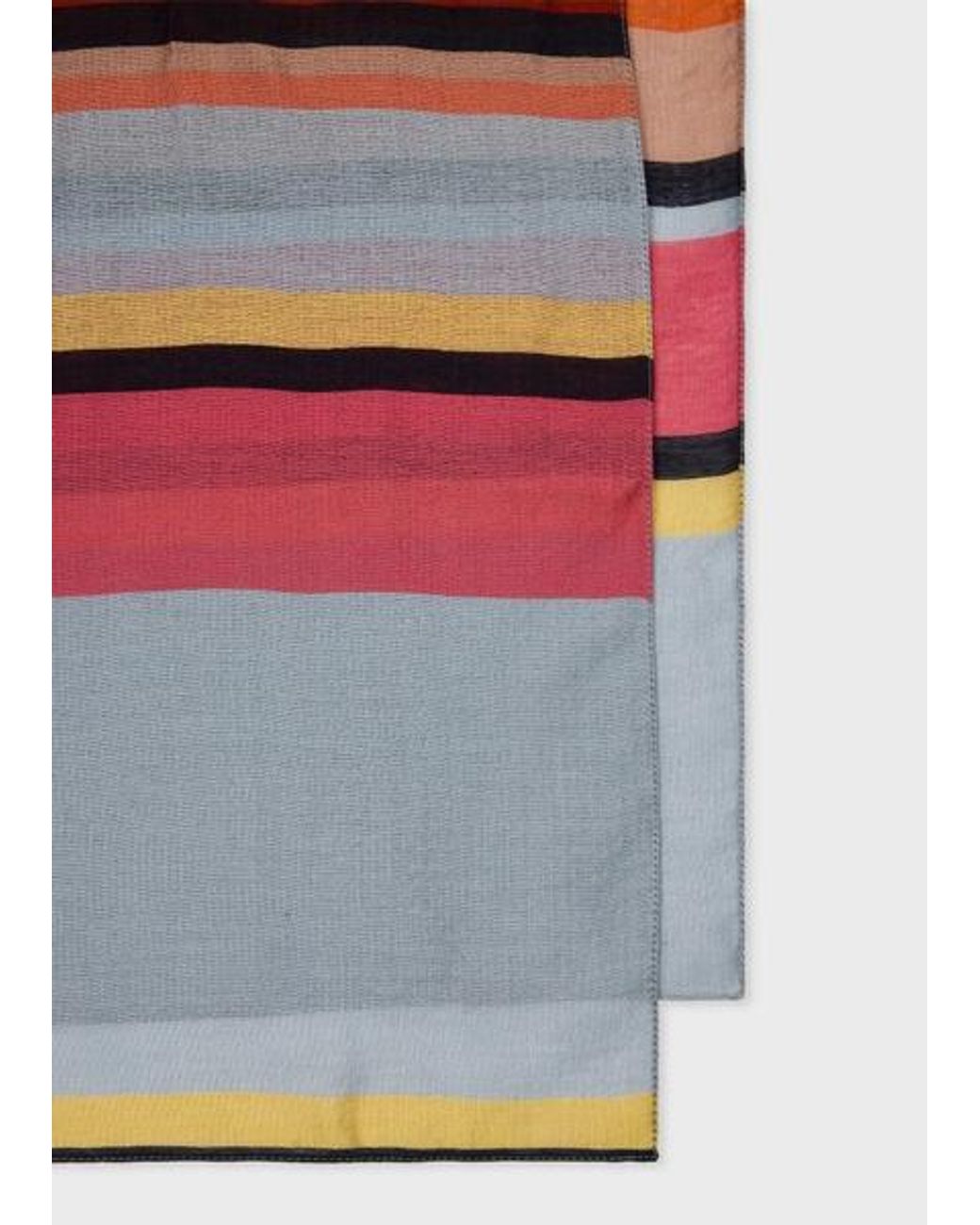 Paul Smith Red Stripe Viscose-Silk Scarf for men