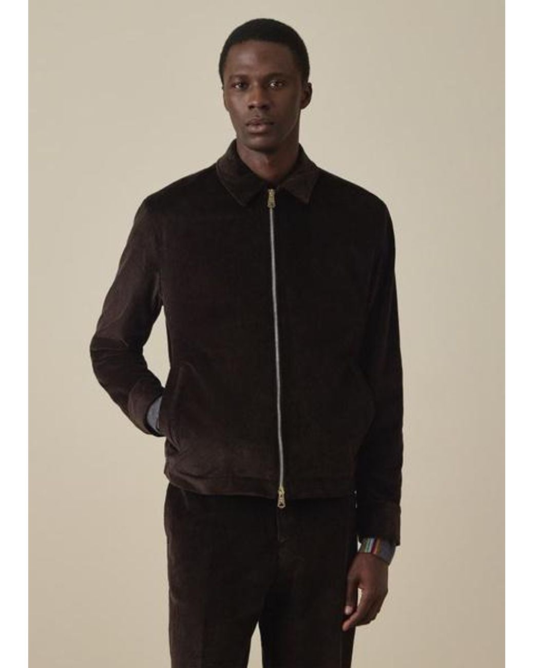 Paul Smith Black Corduroy Bomber Jacket for men