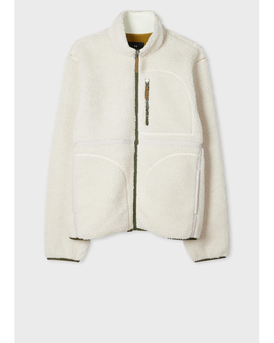 Paul Smith Natural Zip Sherpa Fleece Jacket for men