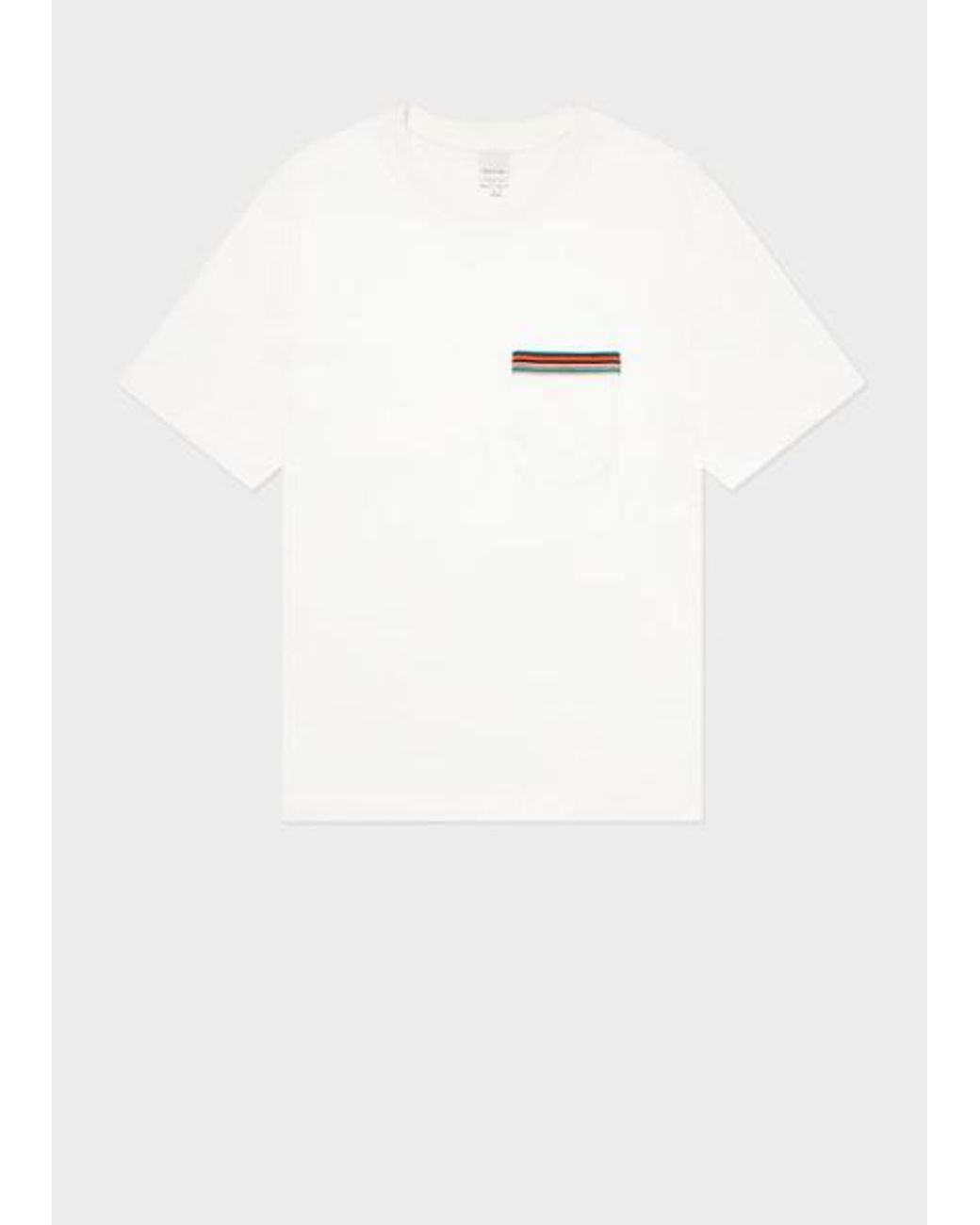 Paul Smith White 'signature Stripe' Pocket T-shirt for men