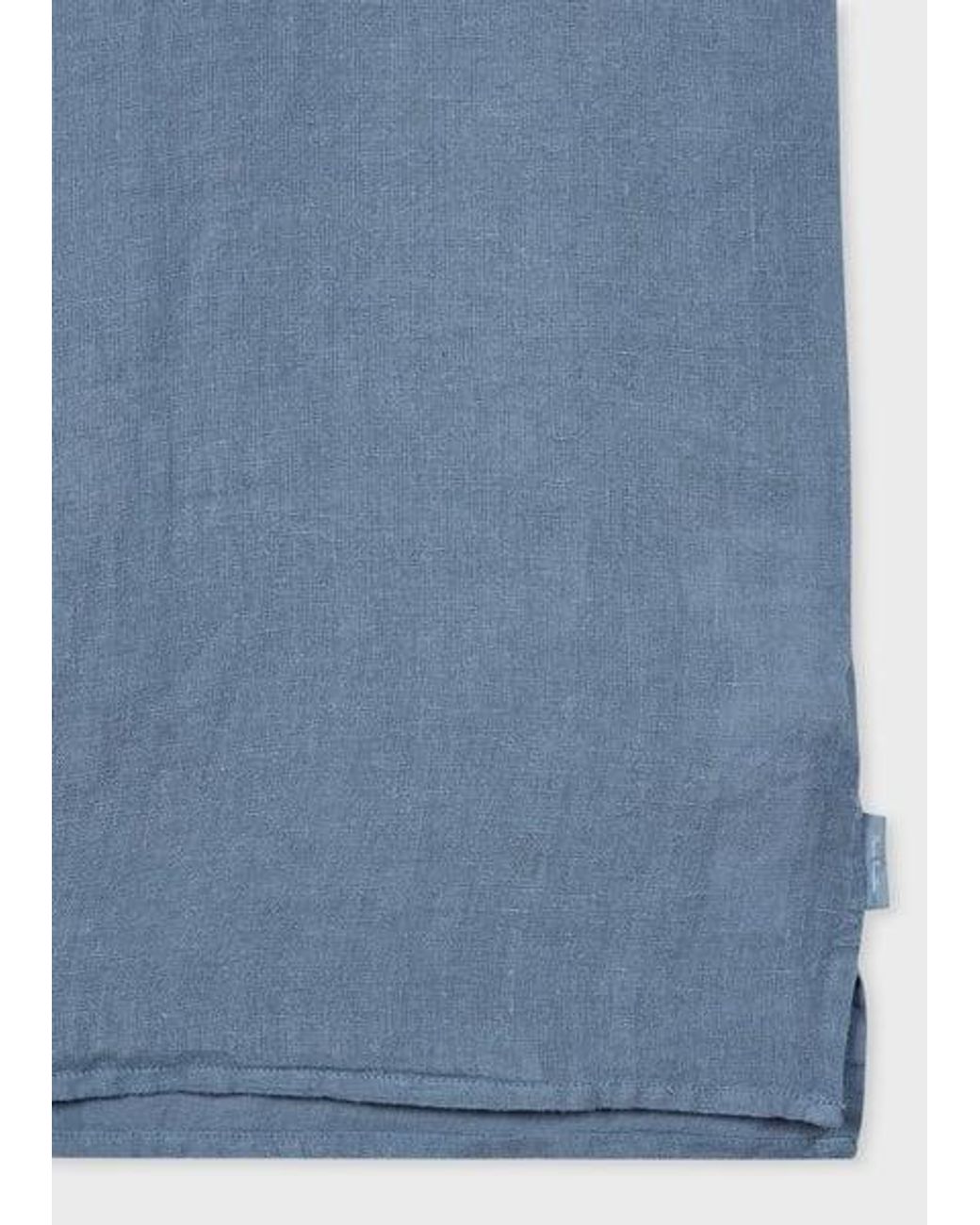 Paul Smith Blue Linen Short-Sleeve Shirt for men